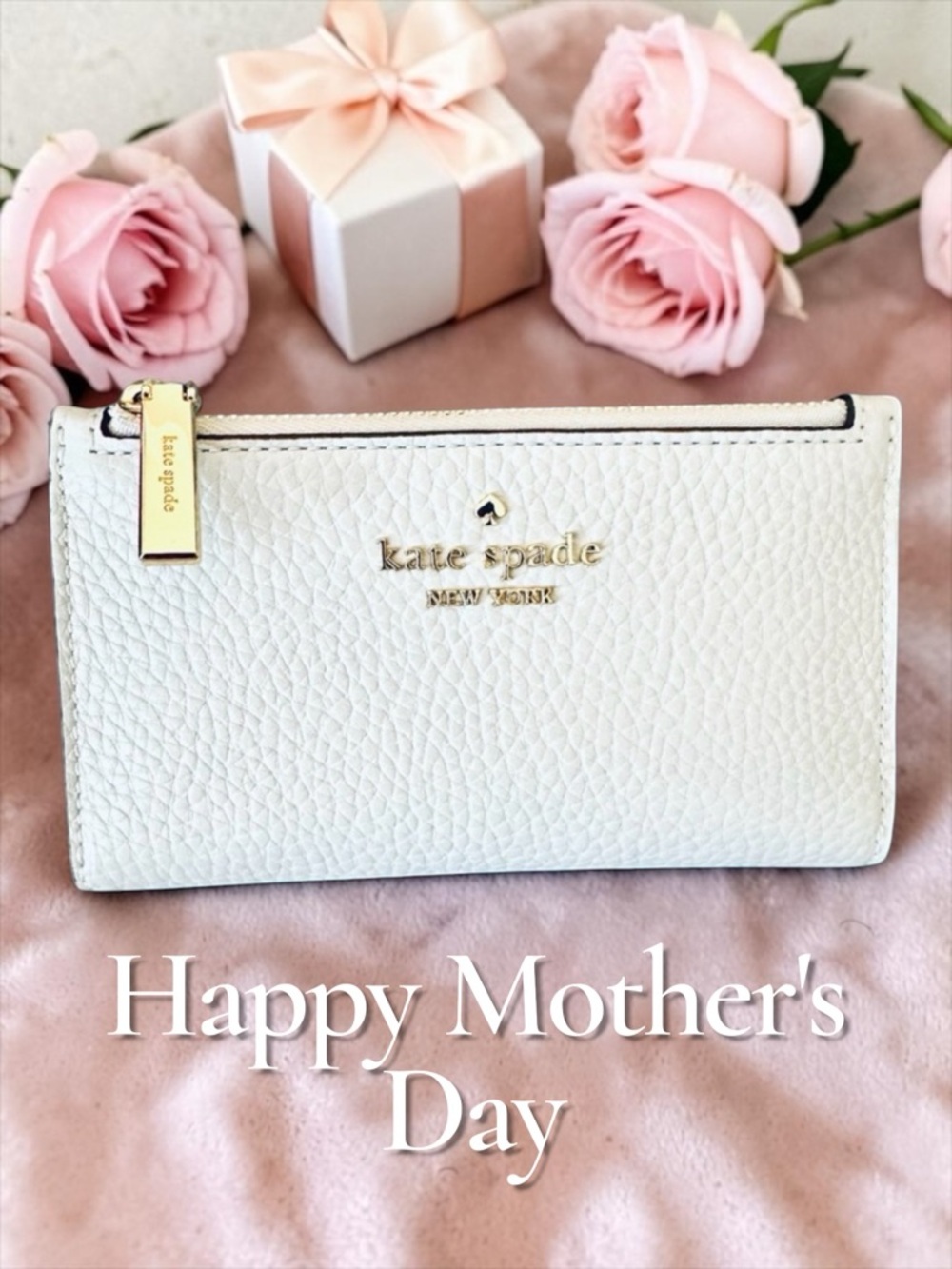 Kate Spade Hazy Morning Julia Blue Pebbled Leather Wallet NWT $178 MSRP